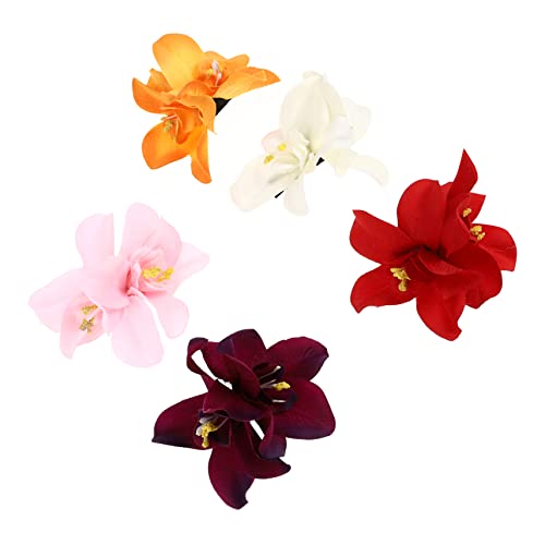 VALICLUD 5stücke Doppelte Orchideen Haarspange Kreative Hawaii Haarklammern Für Mädchen Und Frauen Für Partys Hochzeiten Und Tägliches Styling von VALICLUD