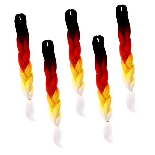 VALICLUD 5stücke Farbverlauf Zöpfe Haarverlängerung Kunsthaar Flechthaar Für Mädchen Hochtemperatur Drahtperücke Zubehör von VALICLUD