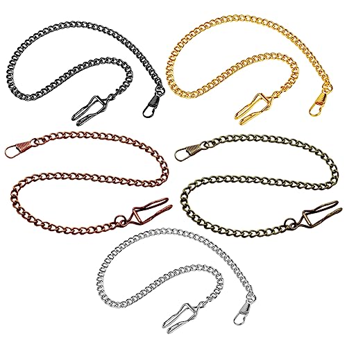 VALICLUD 5stücke Metall Taschenuhrketten Clip Taschenuhr Zubehör Langlebig Vintage Taschenuhrketten Für Herren Uhrenkette Ersatz Für Taschenuhr von VALICLUD