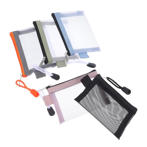 VALICLUD 5stücke Mini Mesh Taschen Mit Reißverschluss Tragbare Reise Make-up Tasche Kosmetische Aufbewahrungstaschen Für Frauen Kleine Reißverschlusstaschen Für Toilettenartikel von VALICLUD