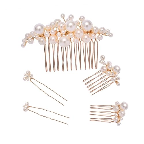 VALICLUD 5stücke Teiliges Brautschmuck-set Mit Perlenhaarnadeln Und Haarkämmen Kopfbedeckung Für Hochzeiten Partys Und Besondere Anlässe Für Bräute Und Brautjungfern von VALICLUD