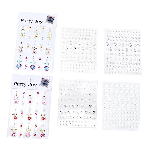 VALICLUD 6 Blätter Gesichtsglitzer Aufkleber Wasserdichte Gesichtsgems für Partys Festivals und Besondere Anlässe aus Hautfreundlichem Acryl und Harz Gefertigt von VALICLUD