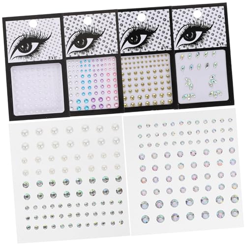 VALICLUD 6 Blätter Selbstklebende Augen Gesichts Edelsteine Strass Aufkleber für Festivals Partys Bars Körperkunst aus Sicherem Acryl von VALICLUD