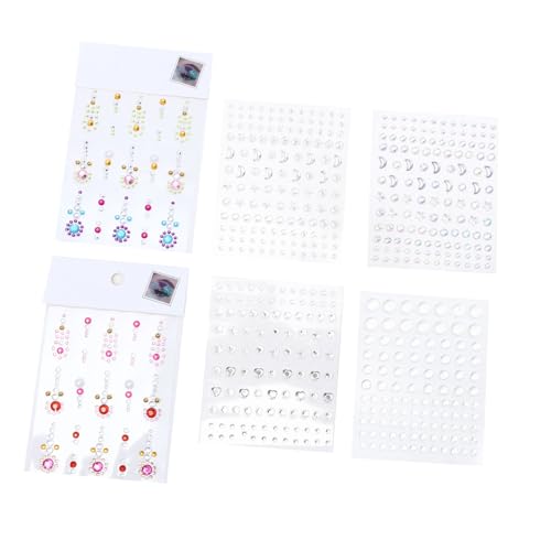 VALICLUD 6 Blätter Teiliges Acryl Gesichtsglitzer Aufkleber Selbstklebende Wasserfeste Face Gems für Party Festival Maskenball und Karneval Hautfreundlich Einfach Anzubringen Entfernen von VALICLUD