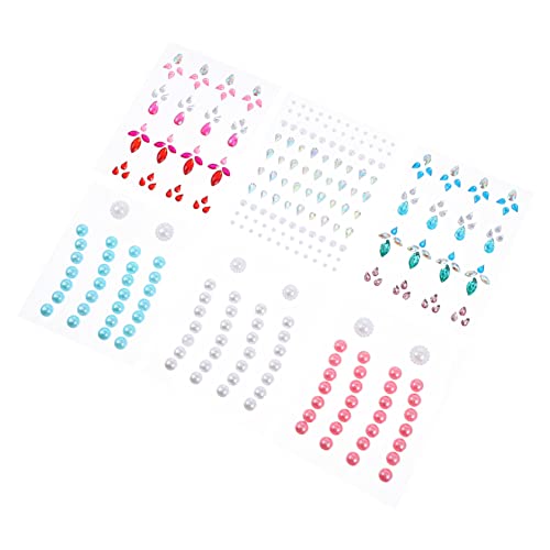 VALICLUD 6 Blätter Teiliges Set Selbstklebender Gesichtsglitzer Sticker Funkelnde Augen und Gesichtsschmuck Juwelen für Partys Festivals und Karneval für Kreative Make Up Designs von VALICLUD