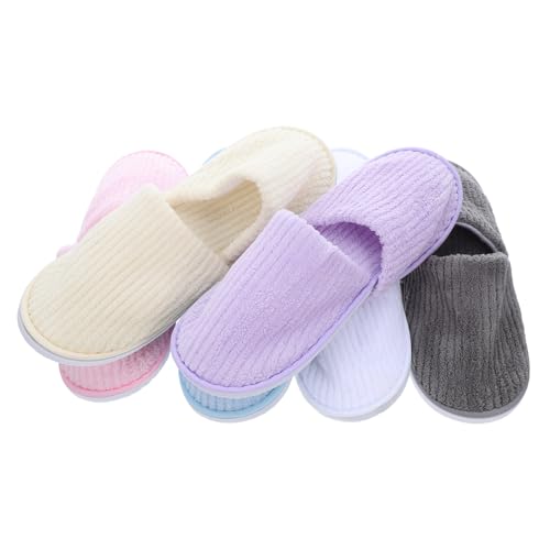VALICLUD 6 Paar Weiche Hotelpantoffeln Hauspantoffeln Waschbar Gästepantoffeln Spa Slipper Spa Slipper Unisex Hausschuhe Für Erwachsene Hotelpantoffeln Für Gäste von VALICLUD