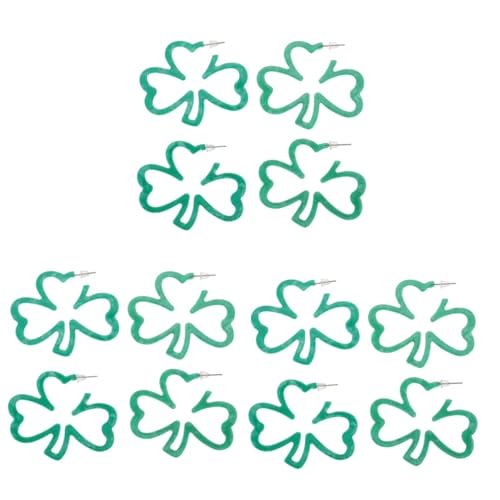 VALICLUD 6 Paare Klee-Ohr stecker Ohrstecker st patricks day ohrringe muttertagsgesxhenk Grün Sterling Ohrringe st. Patricks Day Ohrringe Ohrring-Schmuck Mode Yingschi Acetatfolie Fräulein von VALICLUD