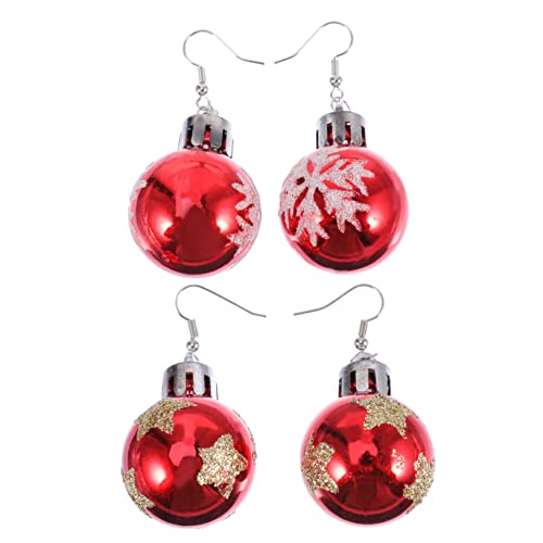 VALICLUD 6 Paare Weihnachtskugel-Ohrringe Urlaub Mädchen Ohrringe glitzernde weihnachts weihnachtskugeln festival Kugel Ohrtropfen Ohrschmuck von VALICLUD