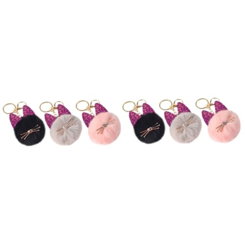 VALICLUD 6 STK Schlüsselanhänger Weihnachten wichtelgeschenk weihnachstsgeschenk Zubehörteil Key Chains Plüsch Puff-Schlüsselring Hängendes in Füchsform hängende Ornamente Legierung von VALICLUD