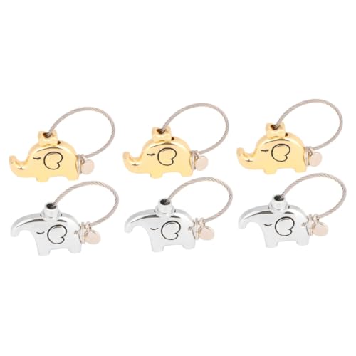 VALICLUD 6stücke Küssende Elefanten Schlüsselanhänger Aus Kreative Deko Für Schlüssel Taschen Und Für Valentinstag Geburtstage Und Besondere Anlässe Hellgold Und Silber von VALICLUD