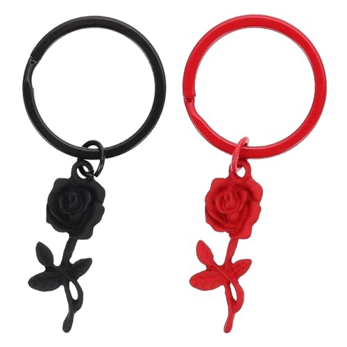 VALICLUD 6 STK mattierter Rosenschlüssel Rosen-Charme Blumen-Schlüsselanhänger Geldbeutel-Anhänger Schlüsselbund vielzweckleiter Taschenornament Anhänger zum Aufhängen von Schlüsseln Metall von VALICLUD