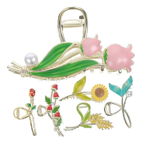 VALICLUD 6 Stck. Dekorative Haarklammer aus Metall Große Haarspangen für Damen Rutschfeste Klaue Clips mit Fischschwanz und Erdbeer Design für Dickes und Dünnes Haar bei Hochzeiten von VALICLUD