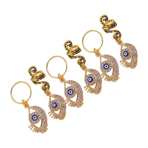 VALICLUD 6 Stck. Teiliges Metall Haarschmuck für Zöpfe Dreadlock Ringe mit Bösem Auge Stabile Glatte Oberfläche Wiederverwendbar Vielseitige Haarspiralen für Damen und Festtagslooks von VALICLUD
