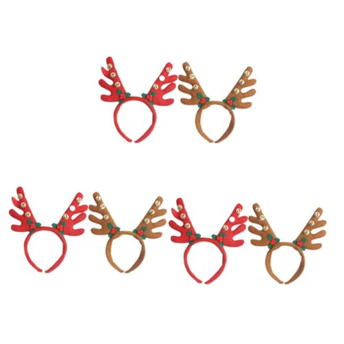VALICLUD 6 Stk Frau Rentierhaar Hirsch Ohren Geweih Haarreifen Hirschgeweih Für Hunde Frauen Hirsch Stirnband Elch Kopfbedeckung Hirschgeweih-kostüm Hirsch-kopfschmuck-kostüm Partykostüm von VALICLUD