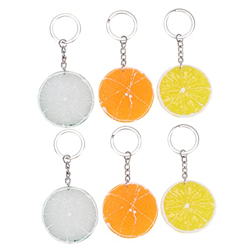 VALICLUD 6stücke Schlüsselanhänger Mit Zitronen Und Orangenscheiben Robuste Und Praktische Schlüsselringe Für Erwachsene Zur Aufbewahrung Von Schlüsseln Stylisches Accessoire Für Tag von VALICLUD
