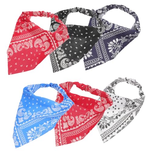 VALICLUD 6stücke Haarbandanas Für Frauen Elastische Haar Schals Haarband-dekor Haarwickelschal Zarte Muster Kopftuch-dekor Quadratischer Schal Modische Haartücher von VALICLUD