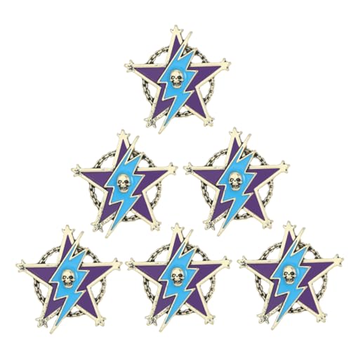VALICLUD 6 Stück Fünf-punkte Stern Broschen Vintage Metall Anstecker für Herren Anzüge Hüte Rucksäcke Robuste Pin-broschen Retro Stil Eleganter Schmuck Zubehör von VALICLUD