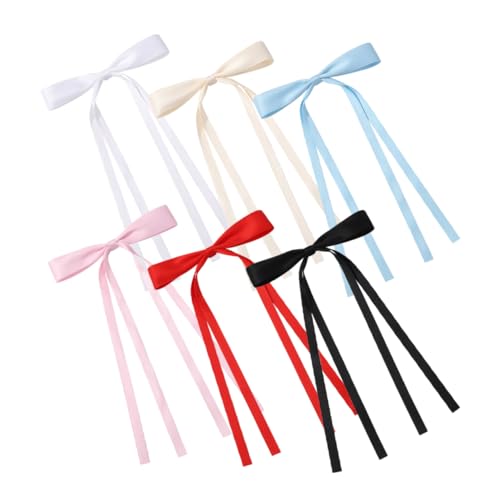 VALICLUD 6 Stück Haarnadel-Entenschnabel-Clip für Frauen Haarnadeln für die Braut Haarspangen mit Quastenband Mädchen Haarschleifen Schleife Haarnadel Haarzubehör Polyester Baumwolle von VALICLUD