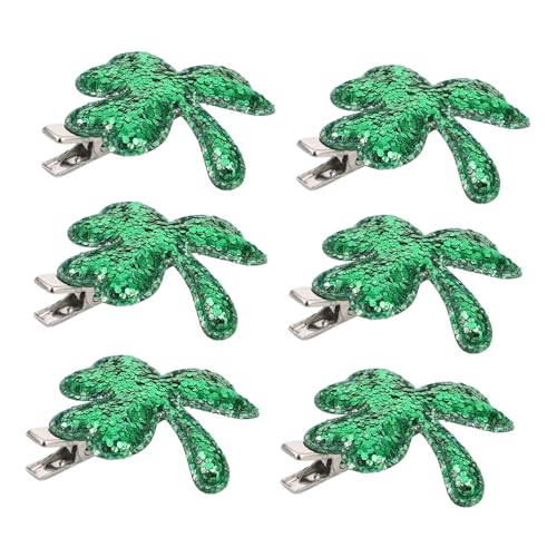 VALICLUD 6stücke Glitzernde Shamrock Haarspangen Für Patrick Day Vielseitige Damenaccessoires Für Kostüme Und Partys Geeignet Für Haartypen Langlebig Und Dekorativ von VALICLUD