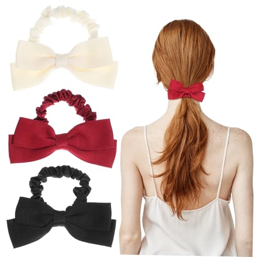 VALICLUD 6 Stück Haarring Inhaber Haargummis mit Schleife für Mädchen Bughaarzubehör Fliege Haarbänder Seide lang Pferdeschwanz-Krawatten Haarbindungen mit Schleifen Stoff von VALICLUD