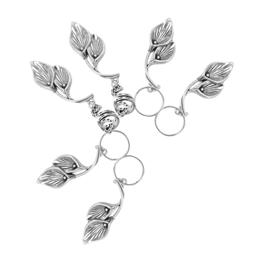 VALICLUD 6stücke Metall Haarschmuck Für Zöpfe Haarringe Mit Blütenblattanhängern Vintage-haaraccessoires Für Frauen Diy-haarzubehör Haardekorationen Für Pferdeschwanz Und Zöpfe von VALICLUD