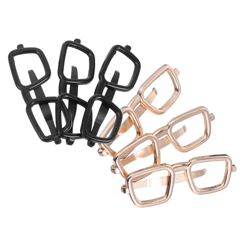 VALICLUD 6 Stück Herren Krawattenklammern Brillenform Metall mit Starkem Halt Minimalistisches Design für Business Meetings Formelle Anlässe und Professionelle Outfits von VALICLUD