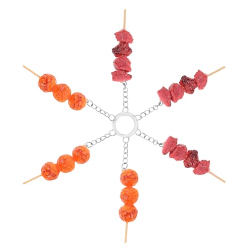 VALICLUD 6stücke Lebensmittel Schlüsselanhänger Imitation Fleisch BBQ Spieße Schlüsselring Spielzeug Für Miniatur Lebensmittel Deko Geschenkidee Für Weihnachten Rucksack Anhänger von VALICLUD