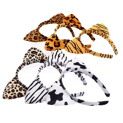 VALICLUD 6 Stück Katzenohren Haarreif Ebene Ohr Stirnband für Mädchen Leopard Cosplay Kopfschmuck für Partys und Kostüme Bequemes und Design von VALICLUD