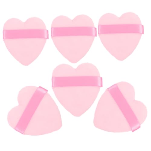VALICLUD 6 Stück Kosmetik Puderquasten Rosa Schwämme für Lose Puder und Foundation für Haut für Präzise Anwendung und Anfänger Leicht zu Reinigen von VALICLUD