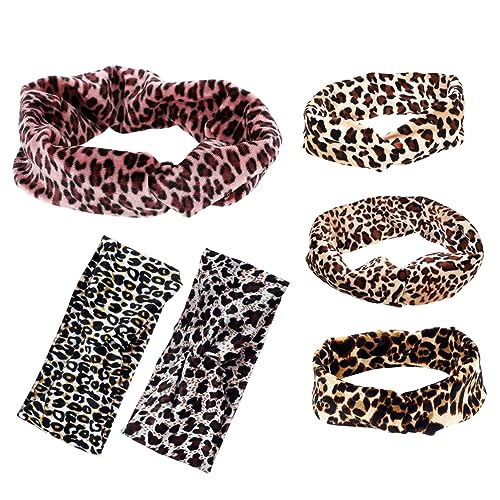VALICLUD 6 Stück Leopard Workout Stirnbänder Für Damen Elastische Sport Haarbänder Atmungsaktiv Und Rutschfest Für Yoga Laufen Und Fitness Dekorative Schweißbänder Für Damen von VALICLUD