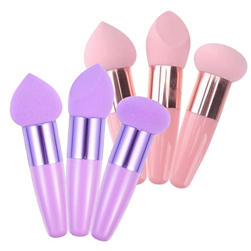 VALICLUD 6 Stück Make up Pinsel Mit Make up Schwämmen Tragbare Kosmetik Applikatoren Für Frauen Für Foundation Puder Und Concealer von VALICLUD
