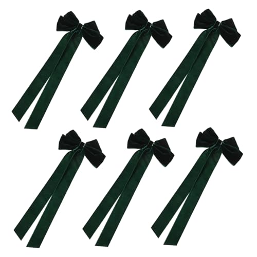 VALICLUD 6 Stück Samt Haarclips mit Schleifen Grüne Kleine Haarspangen für Frauen und Mädchen Weiche Sichere Enten Schnabel Mechanik für Parties Sommeroutfits und Stilvolles Styling von VALICLUD
