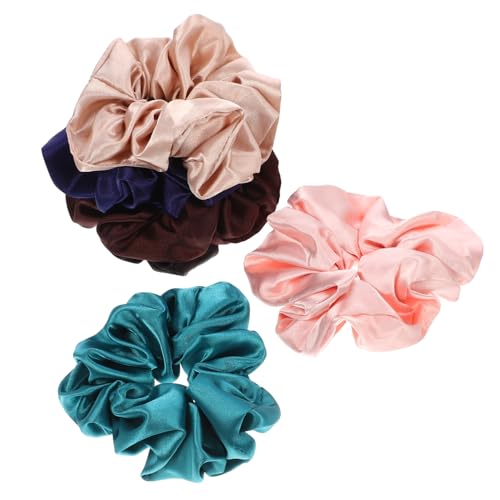 VALICLUD 6 Stück Satin großer Darmkreis Tuch Haargummi Haarseil dehnen Haarbindungen für Frauen Pferdeschwanz elastische Haarseile Haarpflegezubehör Mädchenhaarband Stoff von VALICLUD