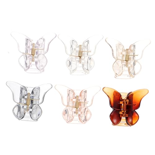 VALICLUD 6 Stück Schmetterling Haarklammern Mittlere Rutschfeste Haarklammer Damen Transparent für Dünnes und Dickes Haar zum Haare Zurückhalten Beim Waschen Schminken Kochen von VALICLUD