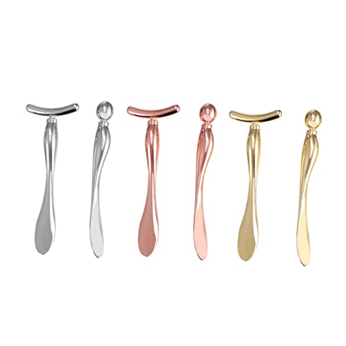 VALICLUD 6 Stück Schminklöffel aus Metall Professional Auge Gesichts- Gesichtsmaske Löffel Schönheit tragbarer Schminklöffel Massagestab Zinklegierung von VALICLUD