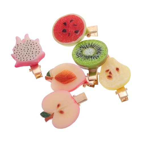 VALICLUD 6 Stück Simulierte Fruchthaarnadel Cartoon -haarclip Haarspangen Süß Fruchthaarspangen Für Frauen Lebensmittel Haarklammern Für Lebensmittel Haarspangen Metall Kunststoff von VALICLUD