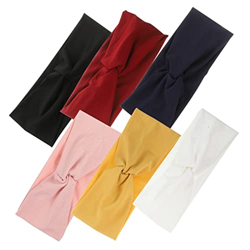 VALICLUD 6stücke Sport Stirnband Für Damen Und Dehnbare Yoga Haarband Workout Stirnbänder Mit Geknotetem Design Atmungsaktiv Und Schweißabsorbierend Für Sport Reisen Und Tägliche von VALICLUD