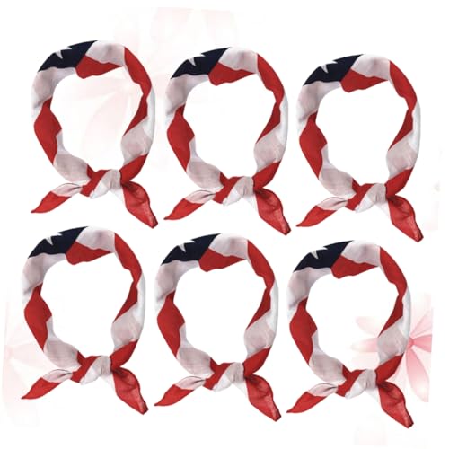 VALICLUD 6 Stück Stoffschal Kopftuch Stirnband Damen Motorhaube Kopfbedeckung Bandana Weste Kaschmir Haarbänder Schals Haarband Vintage Schal Halstuch Nationalflagge von VALICLUD