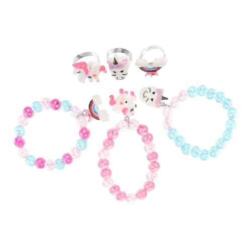 VALICLUD 6 Stück Teiliges Armband Bunte Perlen Cartoon Schmuck Mädchen DIY Finger Handgelenksdekoration Party für Kleinkinder und Teenager von VALICLUD