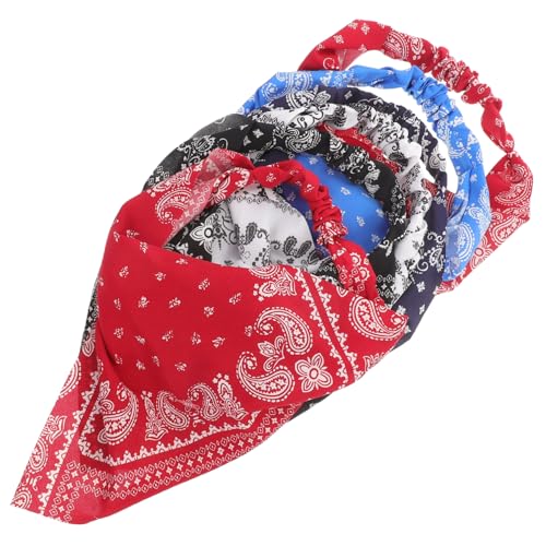 VALICLUD 6 Stück Teiliges Damen Kopftuch Elastische Haarbänder mit Feinem Paisley Muster Leichtes Chiffon Halstuch Atmungsaktiv Vielseitig für Festival Party Outdoor Stirnbänder in Farben von VALICLUD