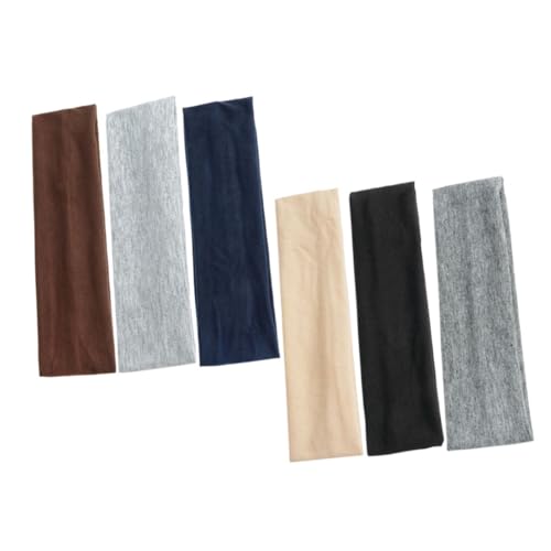 VALICLUD 6 Stück Teiliges Damen Sport Stirnband aus Weichem Elastischem Baumwollstoff Breit Rutschfest Atmungsaktiv und Bequem für Yoga Fitness und Alltag Vielseitig Einsetzbar von VALICLUD