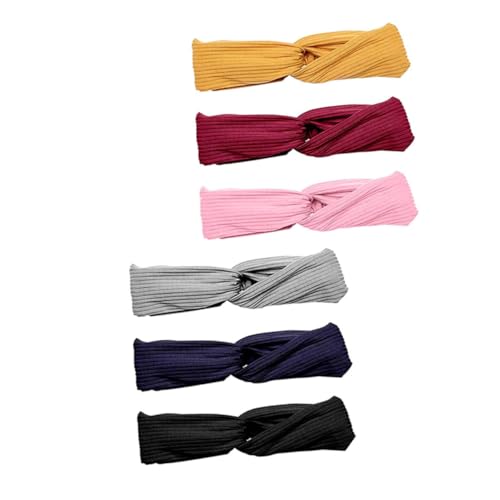 VALICLUD 6 Stück Teiliges Damen Stirnband Dehnbare Elastische Gekreuzte Stirnbänder in Uni Farben Feuchtigkeitsabsorbierend und Rutschfest für Yoga Laufen und Alltag Weiches Hautschonendes von VALICLUD