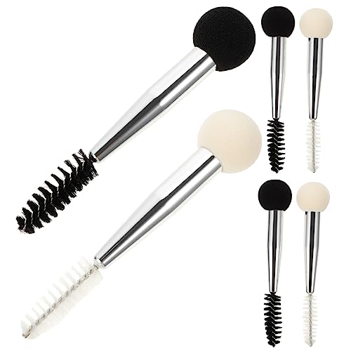 VALICLUD 6 Stück Teiliges Dual End Make Up Pinselset mit Schwamm Augenbrauen Stempel und Wimpernbürste Vielseitig Einsetzbar für Foundation Mascara und Augenbrauen Sicher und Langlebig von VALICLUD