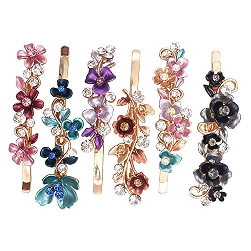 VALICLUD 6 Stück Teiliges Farbenfrohe Haarklammern für Damen Vintage Metall Haarnadeln mit Blühendem Design für Hochzeiten Partys und Besondere Anlässe Langlebig und Bruchsicher von VALICLUD