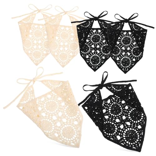 VALICLUD 6 Stück Teiliges Gehäkeltes Stirnband für Damen Zarte Lochmuster mit Bindeband zum Sicheren Tragen Vielseitige Haar Accessoires in Beige und Schwarz für Eleganten Look und Alltag von VALICLUD