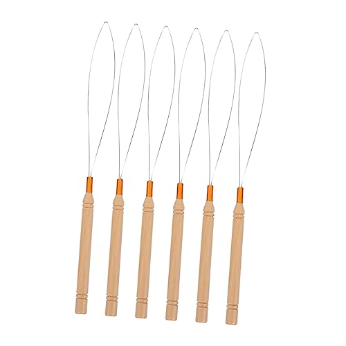 VALICLUD 6 Stück Teiliges Haarverlängerung Einfädler mit Holzgriff und Häkelnadel für Mikroringe und Extensions Werkzeug für Friseure und DIY Haarverlängerungen VALICLUD 6 Stück Teiliges Haarverlängerung Einfädler mit Holzgriff und Häkelnadel für Mikroringe und Extensions Werkzeug für Friseure und DIY Haarverlängerungen von VALICLUD