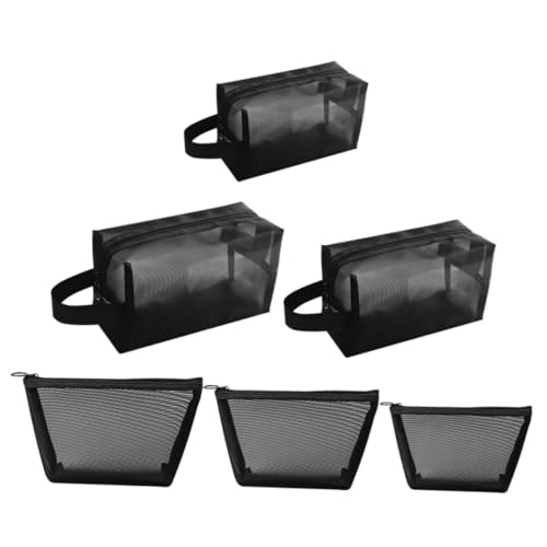 VALICLUD 6 Stück Teiliges Mesh Kosmetiktaschen Großvolumig Langlebig Atmungsaktiv Leichte Kulturtaschen für Damen und Herren als Reise und Toilettenorganizer von VALICLUD