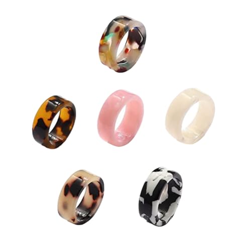 VALICLUD 6 Stück Teiliges Modische Ethno ringe Damen Kreative Dekorative Fingerringe in Verschiedenen Stilvoller Schmuck für Alltag und Party Geschenkidee von VALICLUD