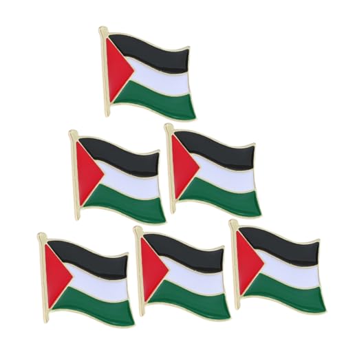 VALICLUD 6 Stück Teiliges Palästina Flaggen Broschen Langlebigem Metall Anstecknadeln für Kleidung und Schals Abzeichen für Männer und Frauen Vielseitig Einsetzbar Einzigartiges Design von VALICLUD