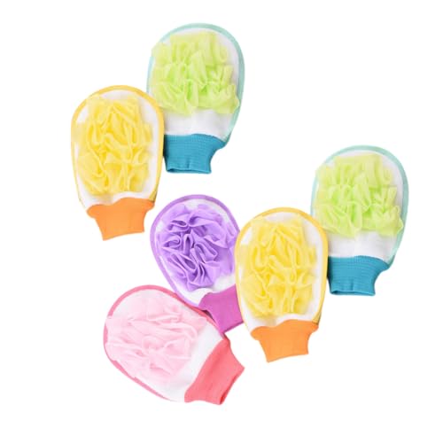 VALICLUD 6 Stück Teiliges Peeling handschuh aus Strapazierfähigem Faser material Sanftes Körperpeeling und Massagehandschuh für Männer und Frauen Komfortabel Tragbar für Zufällige Farbe von VALICLUD